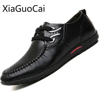 Высококачественная деловая мужская кожаная обувь, молодежные новые черные мужские модельные туфли, мужская официальная обувь на плоской подошве для отдыха