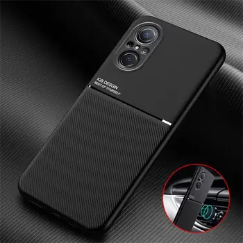 Для Huawei Nova 9 Чехол Автомобильный магнитный держатель Чехол для телефона для Huawei Nova 9 Pro 9 SE Текстура кожи Силиконовая противоударная задняя крышка